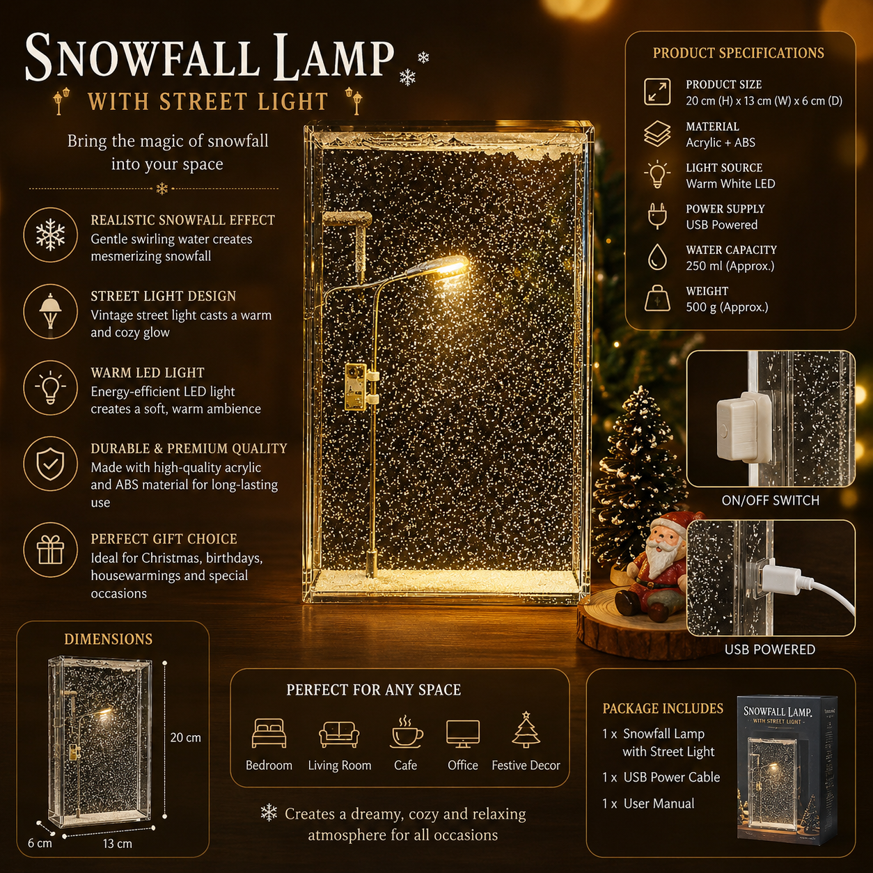 Snowfall Lamp with Street Light